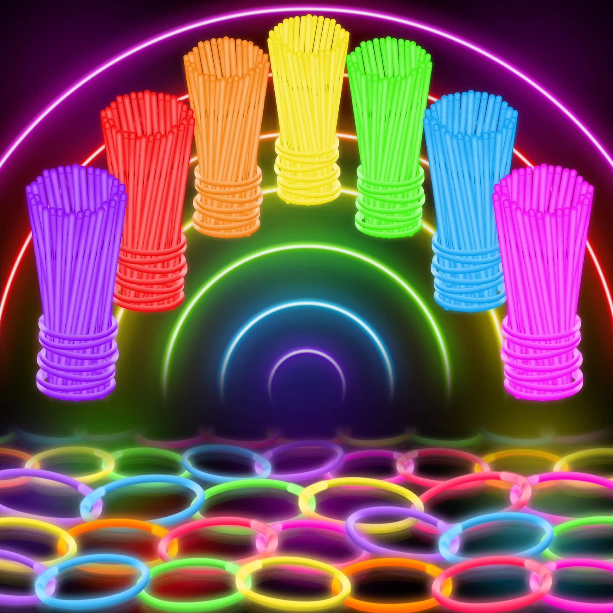 Glow Mind 100 Ultra Bright Glow Sticks Bulk Pack, 8" - Assorted Colors | Glow for 6+ Hours - main product image