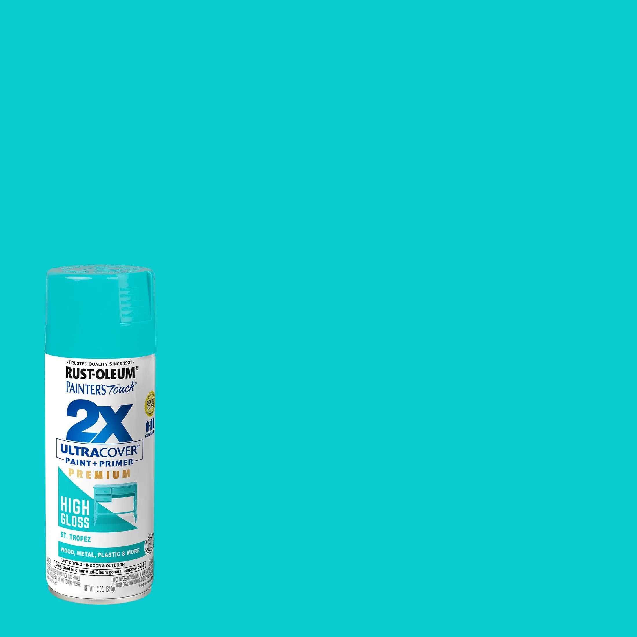 Rust-Oleum Painter's Touch 2X Ultra Cover Spray Paint, High Gloss St. Tropez, 12 Oz (Pack of 6) - view 2