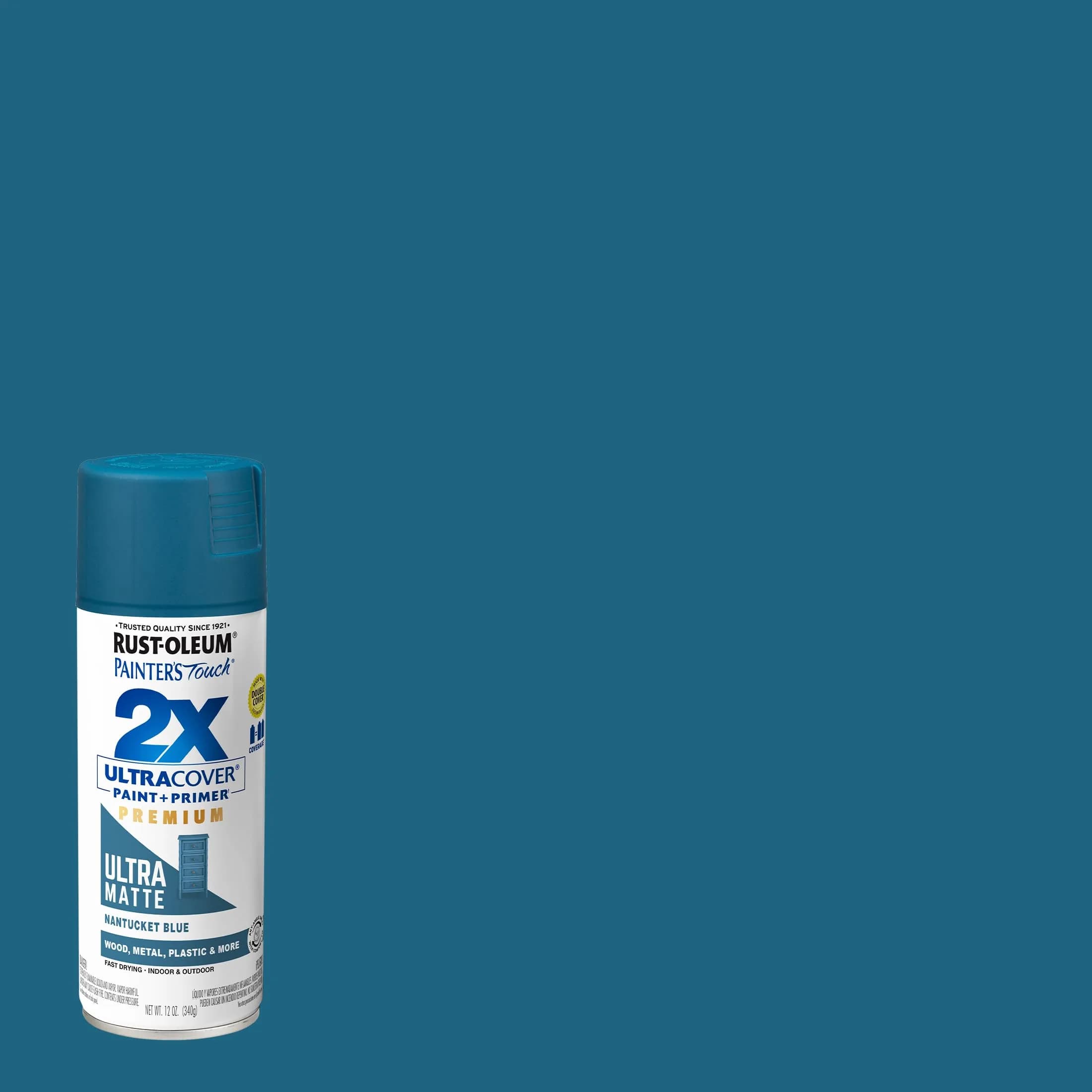 Rust-Oleum Painter's Touch 2X Ultra Matte Nantucket Blue Spray Paint, 12 Oz (Pack of 6) - view 2