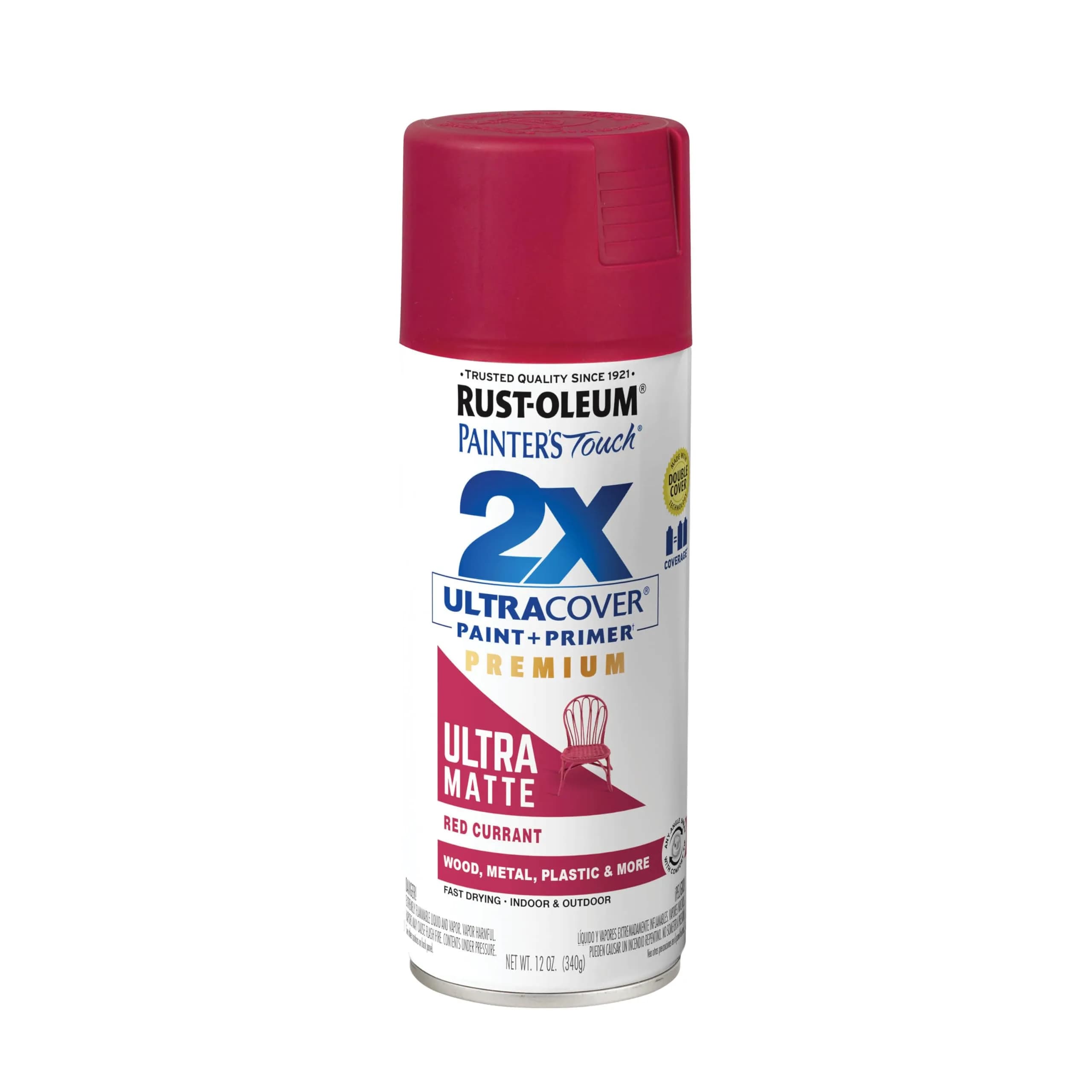 Rust-Oleum Painter's Touch 2X Ultra Cover Spray Paint, Ultra Matte Red Currant, 12 Oz (Pack of 1) - main product image