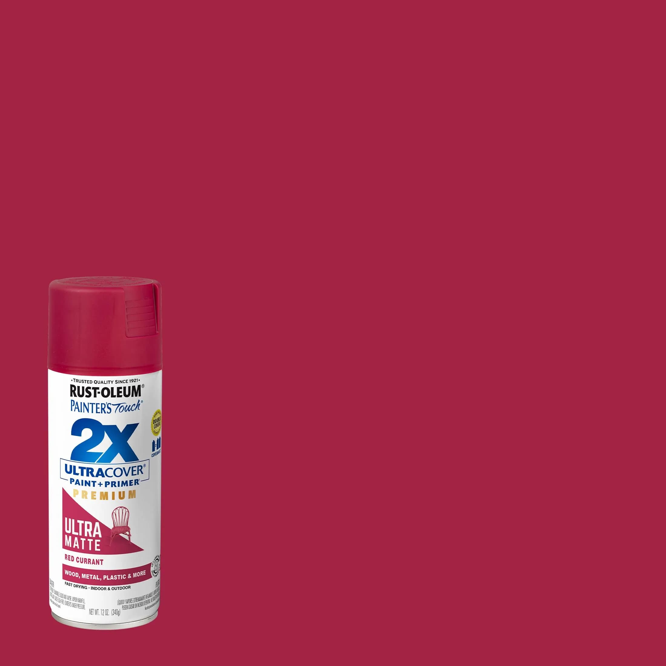 Rust-Oleum Painter's Touch 2X Ultra Cover Spray Paint, Ultra Matte Red Currant, 12 Oz (Pack of 1) - view 2