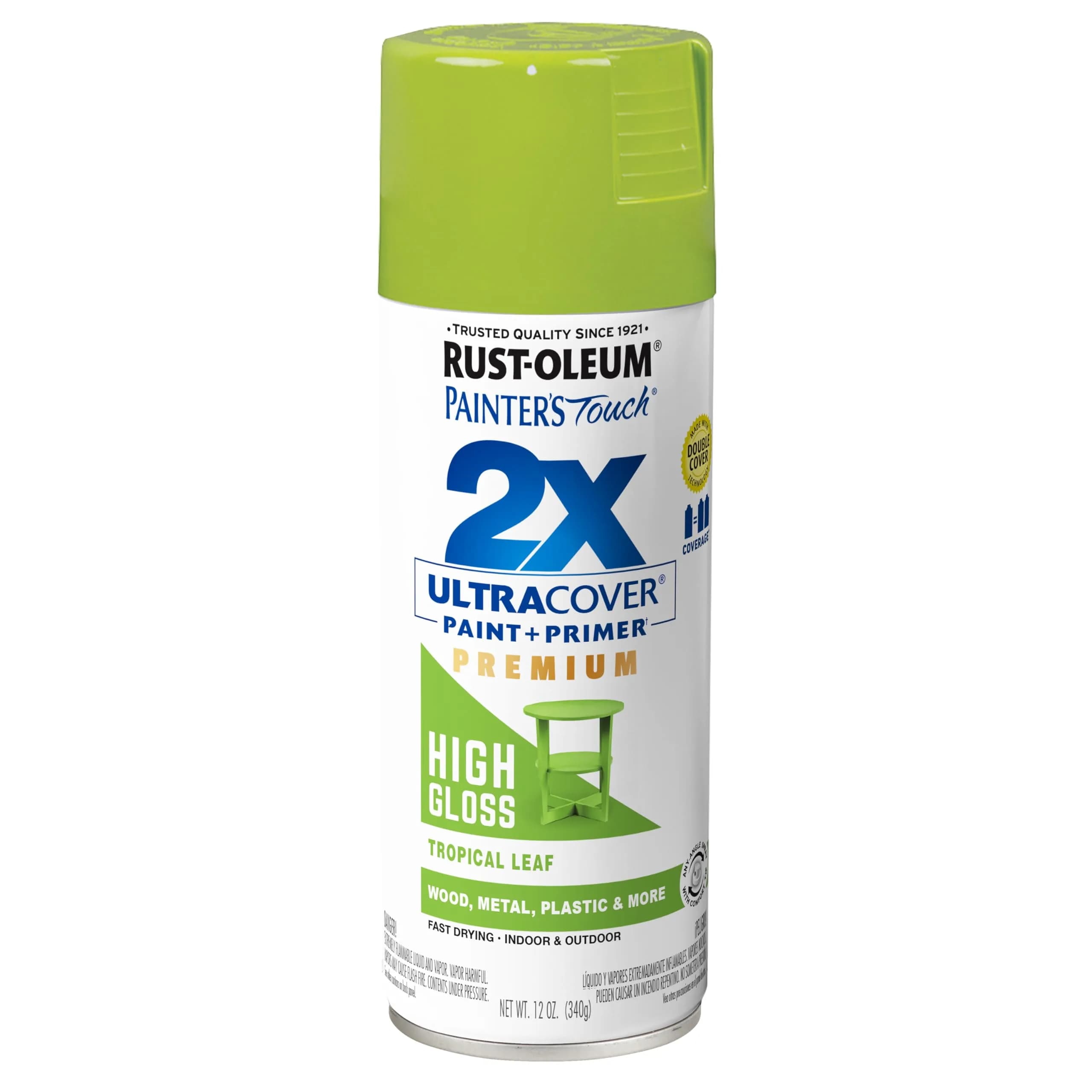 Rust-Oleum Painter's Touch 2X Ultra Cover Spray Paint, High Gloss Tropical Leaf, 12 Oz - main product image