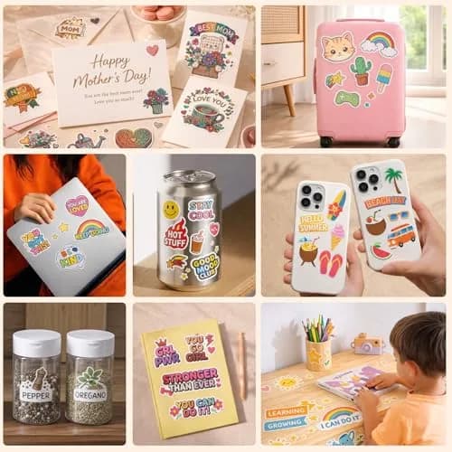 JANDJPACKAGING Printable Vinyl Sticker Paper, Glossy White, 8.5"x11" | Waterproof, Easy Release, Indoor & Outdoor Use thumbnail 4