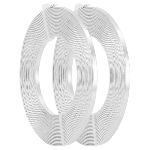 BENECREAT Jewelry Craft Wire 3mm Wide Aluminum Flat Wire 32ft Silver | Durable, Flexible & Long-Lasting Color thumbnail 1