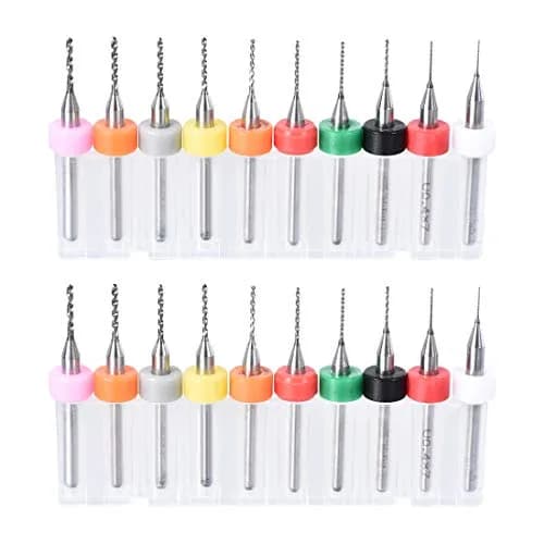 uxcell 0.3mm-1.2mm Tungsten Carbide PCB Drill Bits Set | 1/8" Shank, 38mm Length, 20 Pcs thumbnail 1