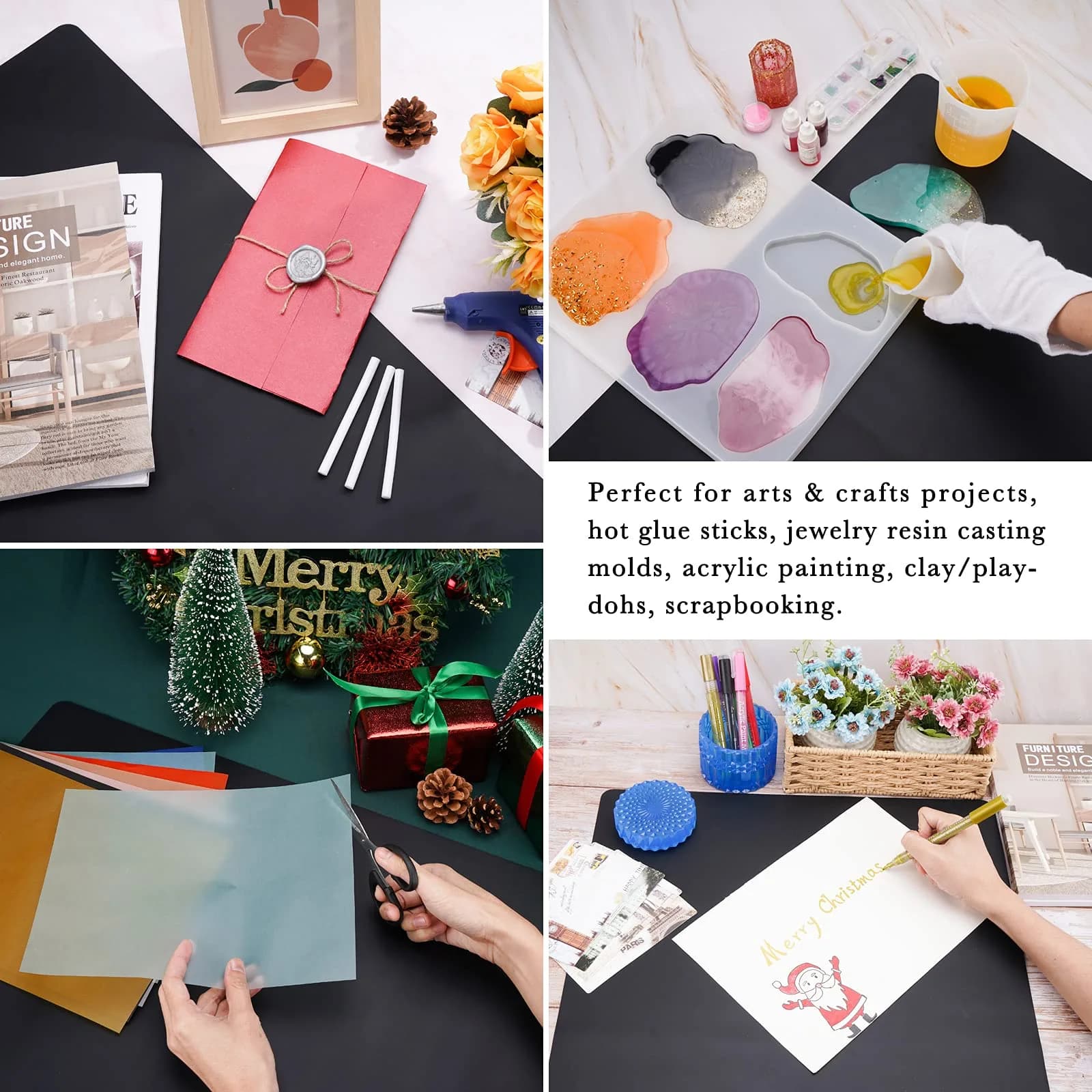 Gartful Black Silicone Craft Mat 70cm x 50cm (27.6" x 19.7") | Extra Large Heat Resistant Countertop Protector - view 5