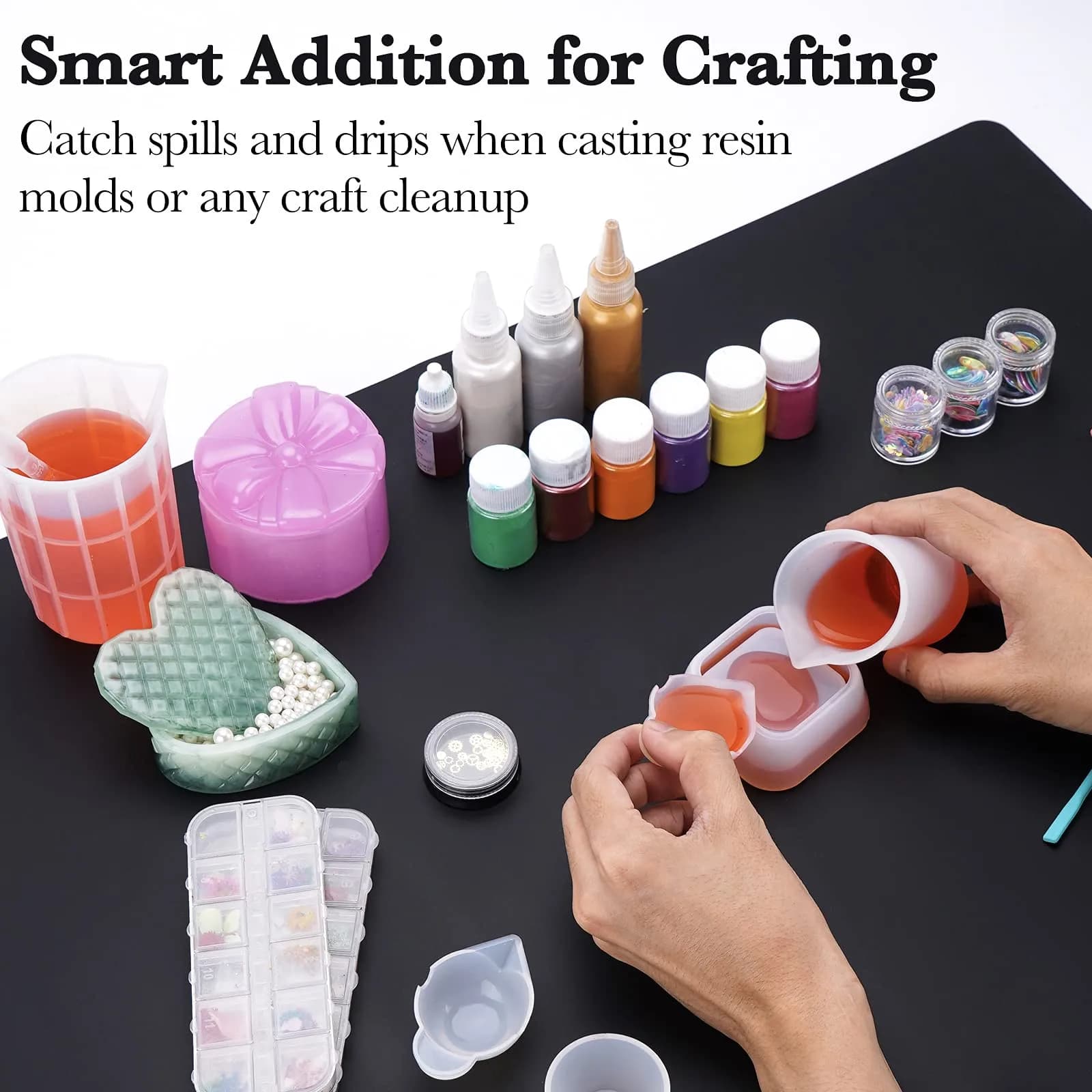 Gartful Black Silicone Craft Mat 70cm x 50cm (27.6" x 19.7") | Extra Large Heat Resistant Countertop Protector - view 4