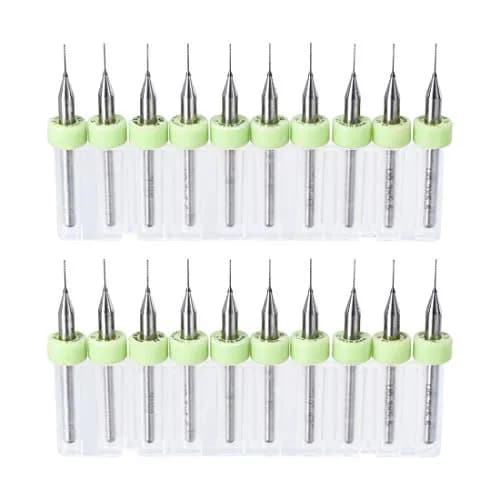 uxcell 0.3mm Tungsten Carbide PCB Drill Bits 38mm (1.5") L, 3mm (1/8") Shank, 20-Piece Set | Precision Micro Drilling for Electronics & Crafts thumbnail 1
