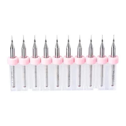 uxcell 0.15mm Tungsten Carbide PCB Micro Drill Bits 3mm (1/8") Shank, 38mm Length | 10 Pcs Set for Electronics & Woodworking thumbnail 1