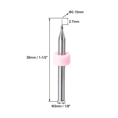 uxcell 0.15mm Tungsten Carbide PCB Micro Drill Bits 3mm (1/8") Shank, 38mm Length | 10 Pcs Set for Electronics & Woodworking thumbnail 2