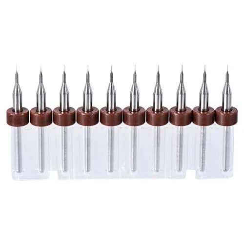 uxcell 0.1mm Tungsten Carbide PCB Drill Bits 3mm (1/8") Shank, 38mm Length | 10-Piece Set for Precision Drilling thumbnail 1