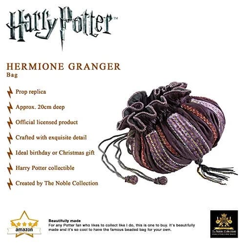 The Noble Collection Hermione Granger Bag Prop Replica Purple/Gold/Silver 21cm (0.69ft) | Officially Authorized Warner Bros. Replica thumbnail 4