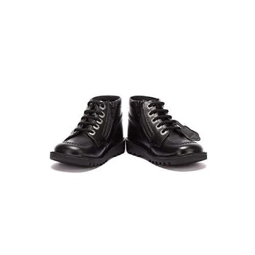 Kickers Infant Kick Hi Zip Boots Black 2 | Classic Leather Baby Boot with Zip & Lace Closure thumbnail 5