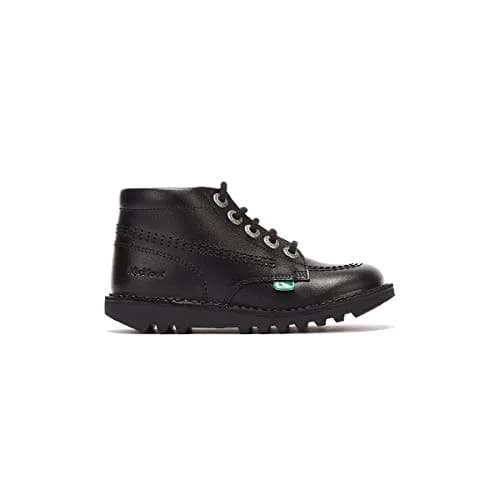 Kickers Kick Hi Zip I Black Leather 9 US Infant | Classic Leather Boot for Little Feet thumbnail 2