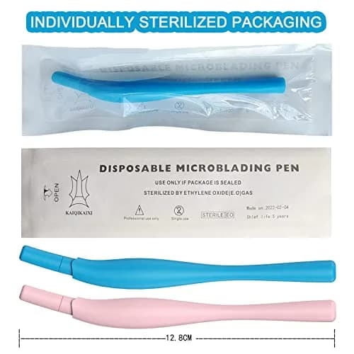 KAIQIKAIXI Disposable Microblading Pen 14F Needles 10-Pack | Manual Eyebrow Tattoo Pen for Permanent Makeup thumbnail 3