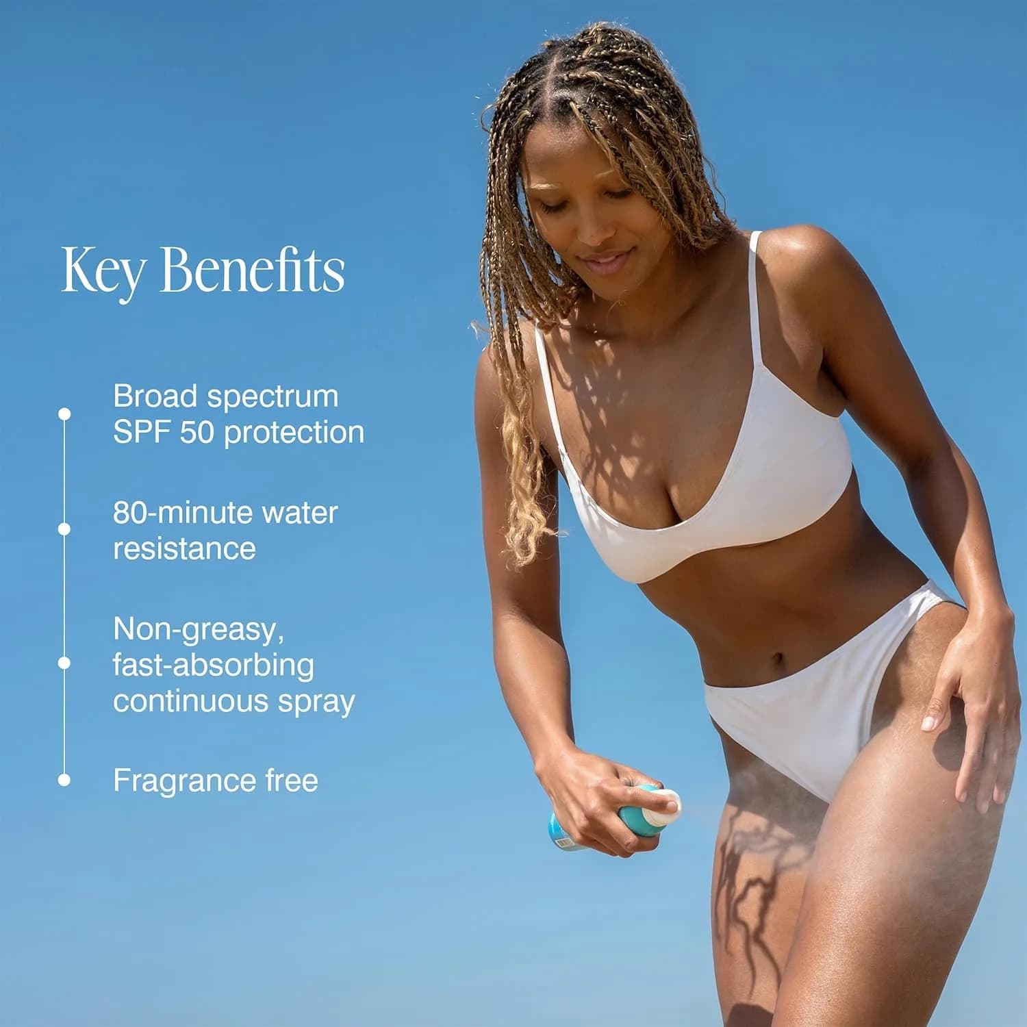 COOLA Clear Sunscreen Spray SPF 50 Fragrance Free 177ml (6 fl oz) | Broad Spectrum Protection - view 4
