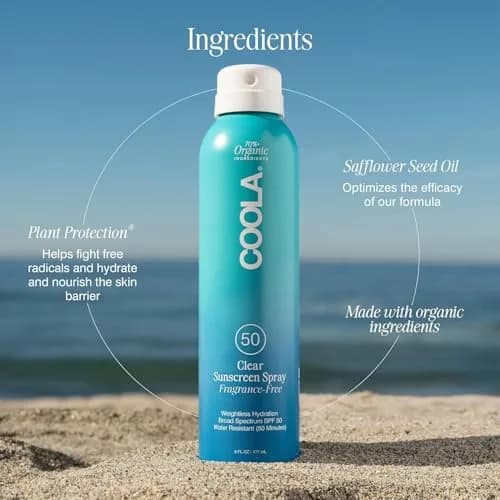 COOLA Clear Sunscreen Spray SPF 50 Fragrance Free 177ml (6 fl oz) | Broad Spectrum Protection thumbnail 5