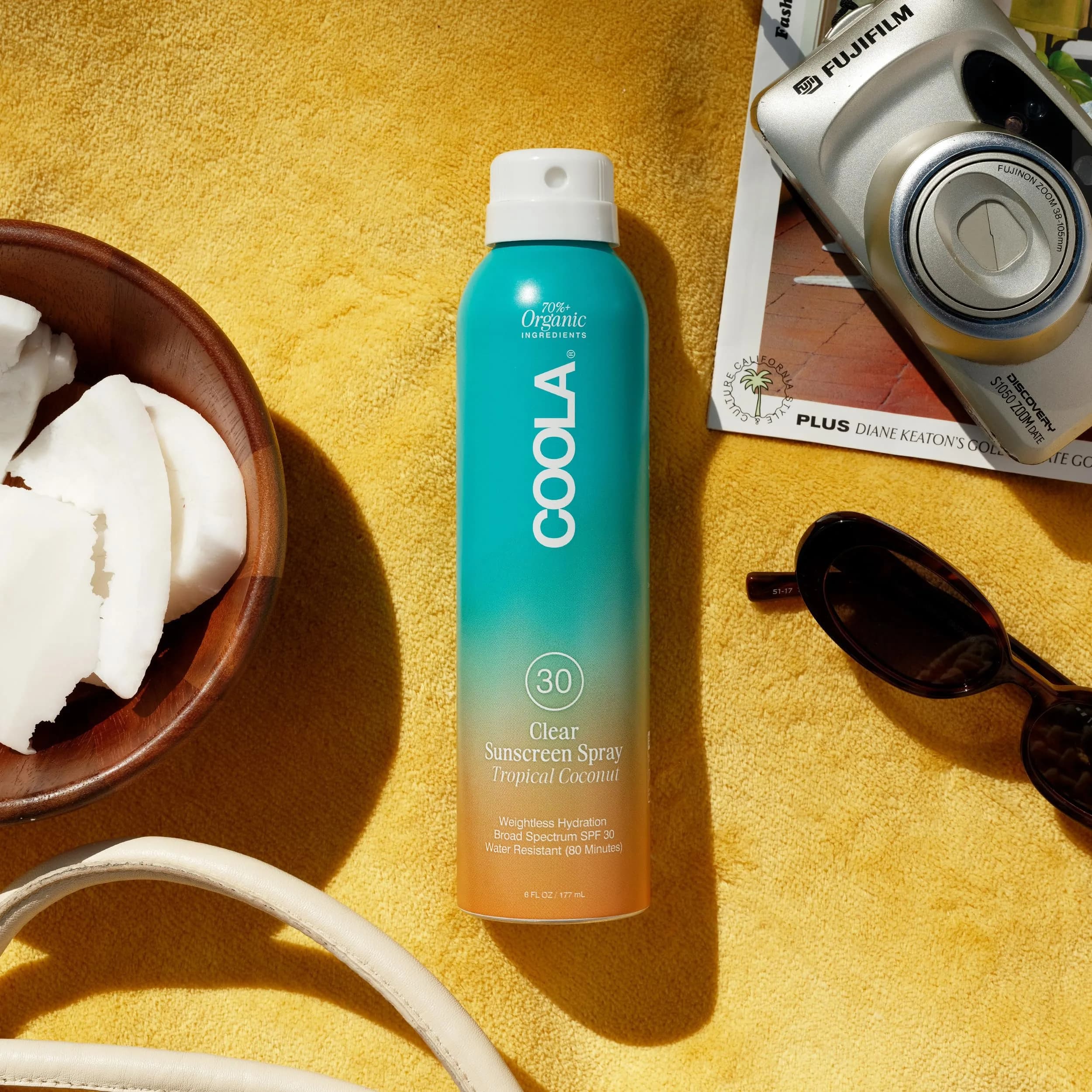 COOLA Organic Sunscreen SPF 30 Continuous Spray Tropical Coconut 175ml (6 Fl Oz) | Dermatologist Tested Vegan Gluten Free - view 3