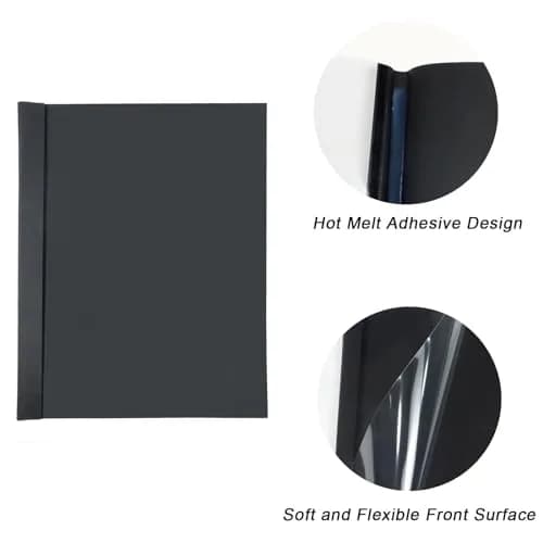RAYSON Black Thermal Binding Covers 1/4 Inch (6mm) | 25 Pack Holds 55 Sheets thumbnail 5