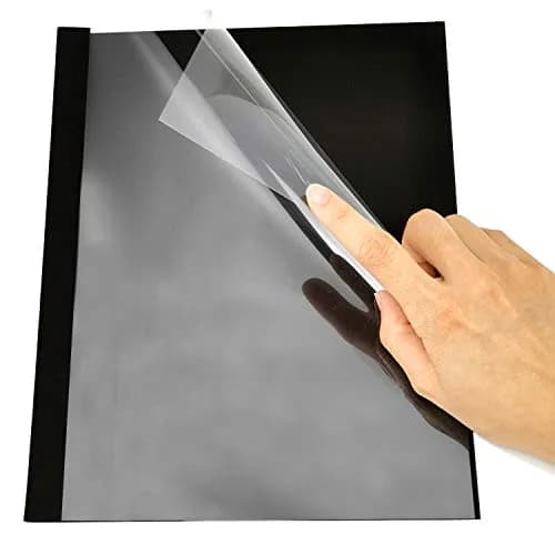 RAYSON Black Thermal Binding Covers 1/4 Inch (6mm) | 25 Pack Holds 55 Sheets thumbnail 2