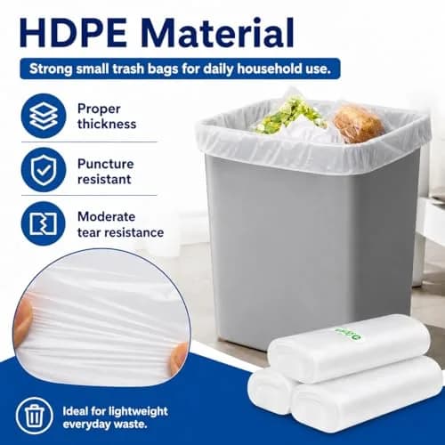 Teivio Small Clear Trash Bags 1.2 Gallon 180 Count | Unscented Garbage Bags for Home & Office thumbnail 6