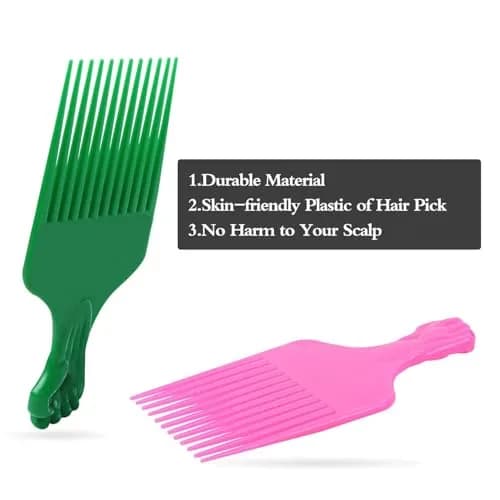 LEADUWAY Fist Picks for Curly & Afro Hair, Plastic 6.5 inch Rainbow Set (6 PCS) | Gentle, Durable Styling Tools thumbnail 4