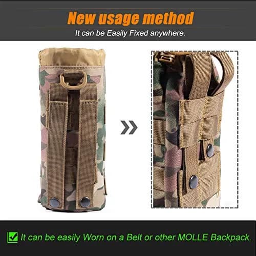 R.SASR Tactical Drawstring Molle Water Bottle Holder Pouch 23.5cm (9.45in) | Fits 0.5L Bottles thumbnail 7