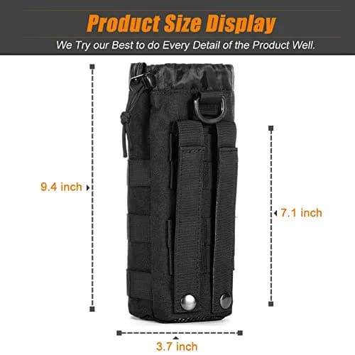 R.SASR Tactical Drawstring Molle Water Bottle Holder Pouch 23.5cm (9.45in) | Fits 0.5L Bottles thumbnail 2