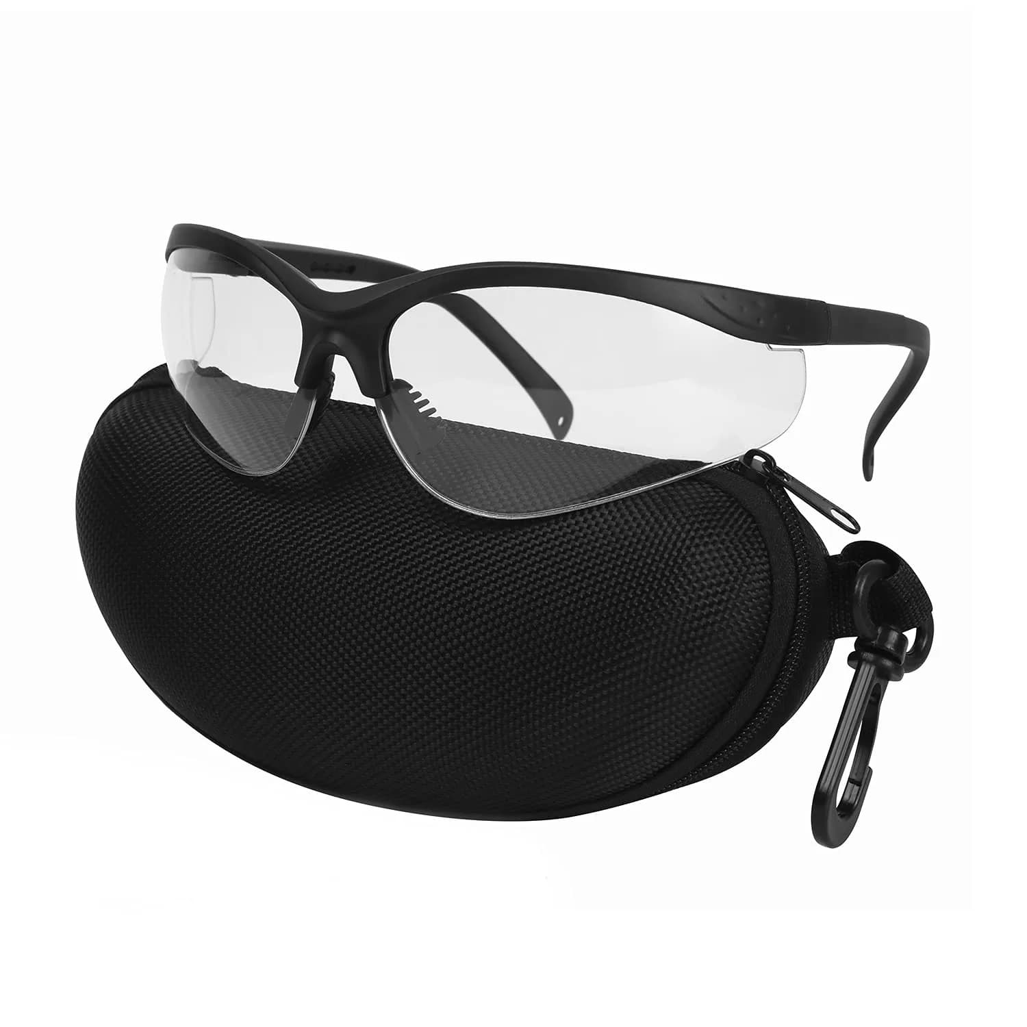 LaneTop Shooting Glasses for Men & Women, Impact-Resistant Polycarbonate, ANSI Z87.1, UV400, Clear Lens, Hard Shell Case — Clear Lens-1pair