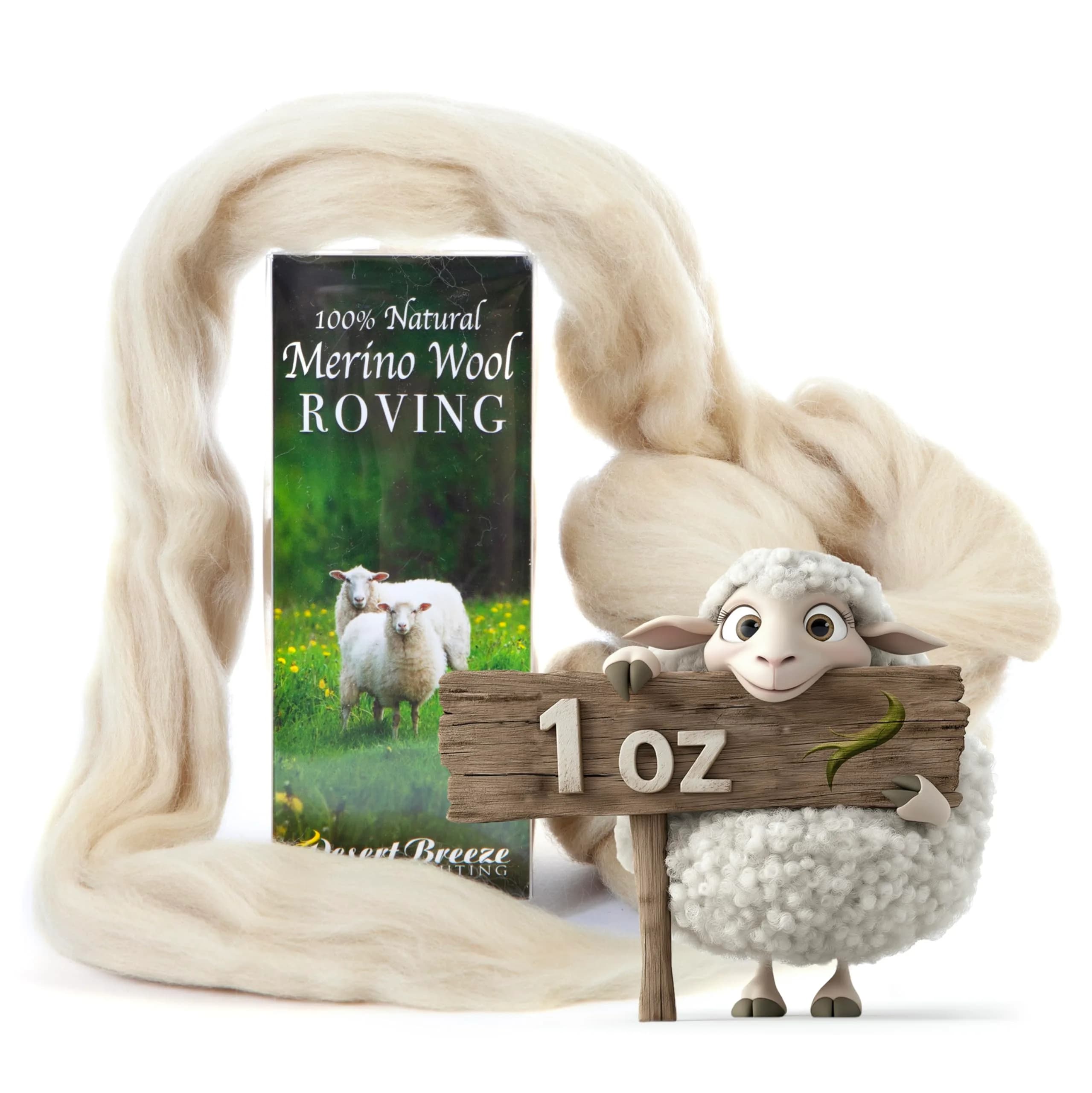 Desert Breeze Distributing Merino Wool Roving 1 oz | Fine Needle Felting & Spinning — Parchment