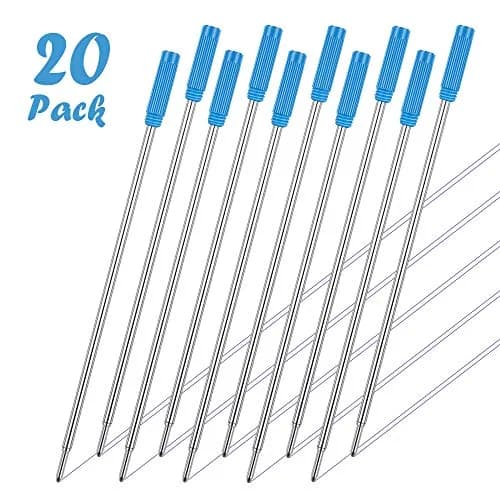 Unibene Cross Compatible Ballpoint Pen Refills 20 Pack, 1.0mm Medium Point - Blue, Smooth German Ink thumbnail 2