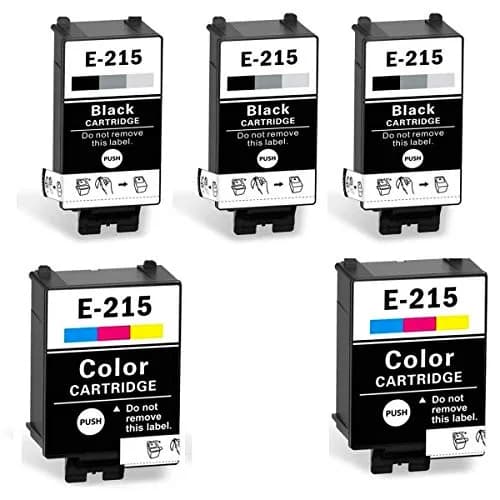 VividInk 215 Ink Cartridges for WF-100 Printer | Remanufactured Pigment, 5-Pack, Black & Color (8.9cm x 8cm x 9cm) thumbnail 1