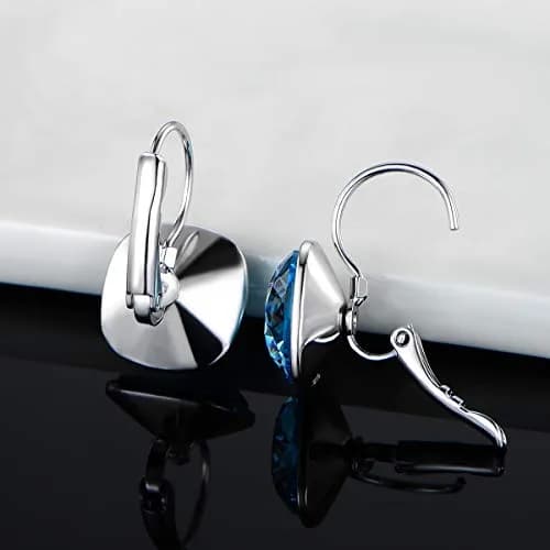 MDFUN Bella Drop Earrings Crystals 14mm (0.55 inch) | Hypoallergenic 18K White Gold Plated thumbnail 7