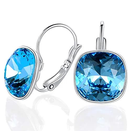 MDFUN Bella Drop Earrings Crystals 14mm (0.55 inch) | Hypoallergenic 18K White Gold Plated thumbnail 3