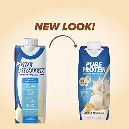 Pure Protein Vanilla Protein Shake 355ml (11 Fl Oz) | 30g Complete Protein, Low Sugar, Keto-Friendly thumbnail 2