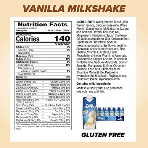 Pure Protein Vanilla Protein Shake 355ml (11 Fl Oz) | 30g Complete Protein, Low Sugar, Keto-Friendly thumbnail 3