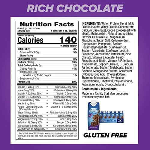 Pure Protein Chocolate Protein Shake 11 Fl Oz (132 Fl Oz) | 30g Protein Per Serving, Keto-Friendly, Immune Support thumbnail 3