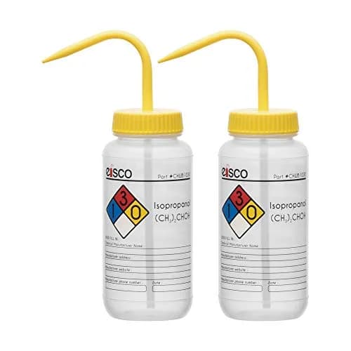 EISCO 2PK Isopropanol Wash Bottles 500ml (16.9 Fl Oz) | GHS & OSHA Compliant Labeling thumbnail 1
