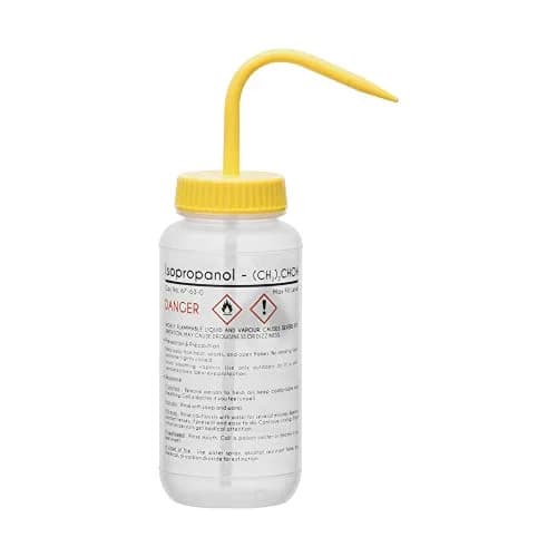 EISCO Isopropanol Wash Bottle 500ml (16.9 oz) with Color-Coded Safety Labels | GHS Compliant Lab Squeeze Bottle thumbnail 2