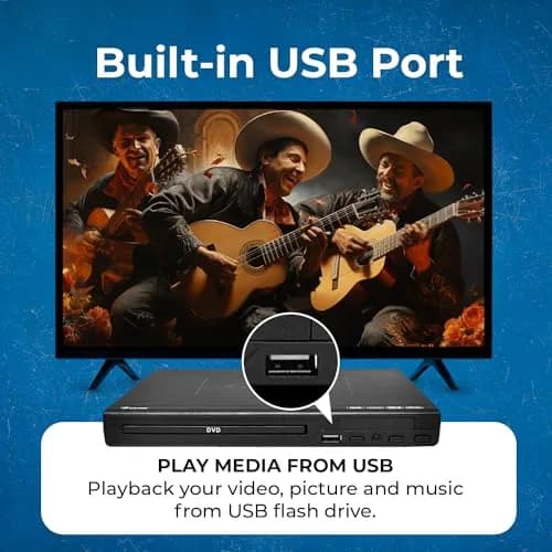 OREI Region Free HDMI DVD Player - Supports 1080P, Multi Zone, Compact, USB Input, Worldwide Voltage thumbnail 4