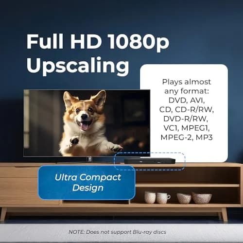 OREI Region Free HDMI DVD Player - Supports 1080P, Multi Zone, Compact, USB Input, Worldwide Voltage thumbnail 7