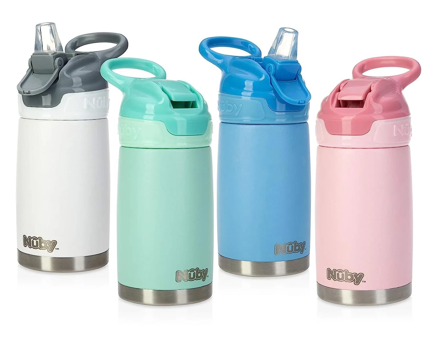 Nuby Thirsty Kids No-Spill Flip-It Reflex Stainless Steel Travel Cup 300ml (10.1 oz) | Insulated for 10 Hours - view 7