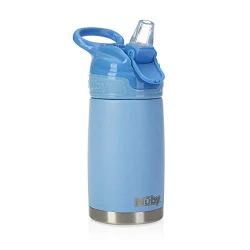Nuby Thirsty Kids No-Spill Flip-It Reflex Stainless Steel Travel Cup 300ml (10.1 oz) | Insulated for 10 Hours thumbnail 1
