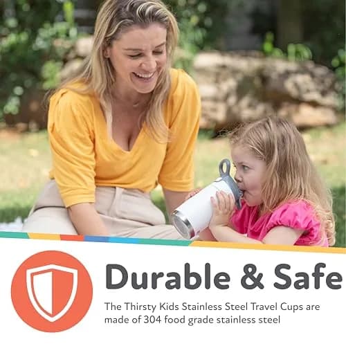 Nuby Thirsty Kids No Spill Flip-It Reflex Stainless Steel Travel Cup 300ml (10.1 Oz) | Insulated for 10 Hours thumbnail 5