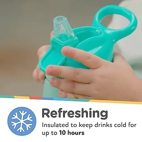 Nuby Thirsty Kids No Spill Flip-It Reflex Stainless Steel Travel Cup 300ml (10.1 Oz) | Insulated for 10 Hours thumbnail 6