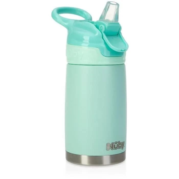 Nuby Thirsty Kids No Spill Flip-It Reflex Stainless Steel Travel Cup 300ml (10.1 Oz) | Insulated for 10 Hours thumbnail 1