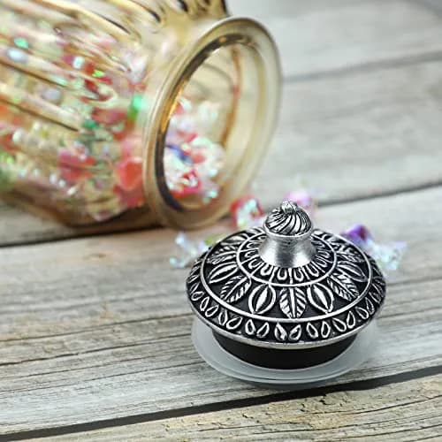 SOCOSY Vintage Crystal Glass Candy Jar with Lid 30 oz | Elegant Kitchen Storage & Wedding Gift thumbnail 6
