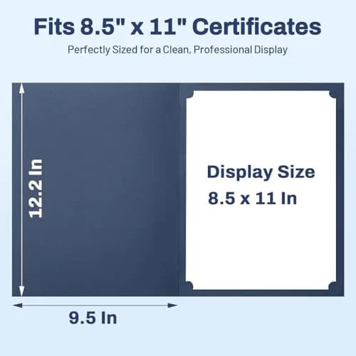 SUNEE Certificate Holders Navy Blue 30 Packs | Letter Size 8.5x11 Certificates thumbnail 5