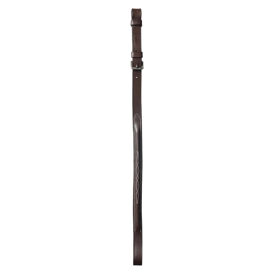 Henri de Rivel Pro Raised Fancy Stitched Standing Martingale Attachment - Havana - Oversize | Traditional Leather with White Stitching - main product image