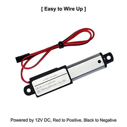 ZCONIEY Micro Linear Actuator 12V DC 30mm Stroke | IP54 Rated, 64N Load, Aluminum Inner Tube thumbnail 3